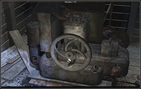 Wracaj do budki, podejdź do silnika (zbliżenie) i do wlewu paliwa (zbliżenie) nalej paliwa z osłony - Fort - Maine (cz. 1) - Opis przejścia - 24.10.2009 - Art of Murder: Karty Przeznaczenia - poradnik do gry