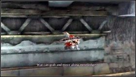 Pierwszą wyrwę przeskakujemy [1] , a drugą pokonujemy chwytając się krawędzi ściany [2] - Seraphim Hotel | Opis przejścia Darksiders - Darksiders - poradnik do gry