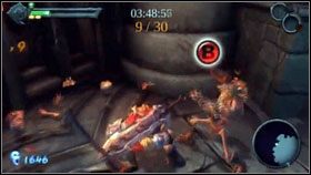 Słabszych zabijamy od razu [1] , a silniejszych wrogów musimy najpierw osłabić zwykłymi atakami [2] - The Choking Grounds (2) | Opis przejścia Darksiders - Darksiders - poradnik do gry