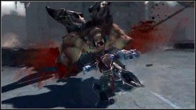 Czekamy spokojnie na atak przeciwnika [1] i w ostatniej chwili wciskamy blok - Broken Stair | Opis przejścia Darksiders - Darksiders - poradnik do gry