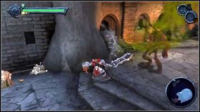 Przytrzymujemy RT [1] i jak ostrze będzie się kręcić w jego ciele, atakujemy mieczem - Twilight Cathedral (2) | Opis przejścia Darksiders - Darksiders - poradnik do gry