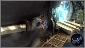 Przeskakujemy na półkę skalną na przeciwko [1] , a stamtąd wspinamy się rurami do ściany lodu [2] - The Hollows (3) | Opis przejścia Darksiders - Darksiders - poradnik do gry