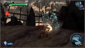 Na szczycie wzniesienia [1] znajdziemy skrzynię z duszami, a zaraz potem zaatakują nas demony [2] - The Ashlands (1) | Opis przejścia Darksiders - Darksiders - poradnik do gry