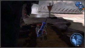 Jeżeli w trakcie wspinaczki spadliśmy, możemy wrócić na górę dzięki niebieskiej kuli znajdującej się w okolicy [1] - The Ashlands (1) | Opis przejścia Darksiders - Darksiders - poradnik do gry