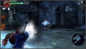 Wybieramy go w oknie ekwipunku, a następnie wykorzystujemy do ściągnięcia pancerza z olbrzymiego pająka [1] [2] - Iron Conopy (2) | Opis przejścia Darksiders - Darksiders - poradnik do gry