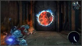 Idziemy do końca korytarza [1] , używamy Voidwalkera i rzucamy do środka bombę [2] - The Black Throne (2) | Opis przejścia Darksiders - Darksiders - poradnik do gry