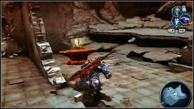 Po walce [1] idziemy do miejsca zaznaczonego na mapie, żeby podnieść kolejny fragment [2] - Armageddon Blade (1) | Opis przejścia Darksiders - Darksiders - poradnik do gry