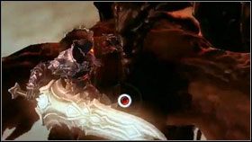 Gdy Destroyer wyląduje na stałe, wykonujemy ostatnią śmiercionośną szarżę [1] , a następnie dobijamy bossa w powietrzu (wciskając szybko atak) [2] - Destroyer/Abaddon | Opis przejścia Darksiders - Darksiders - poradnik do gry