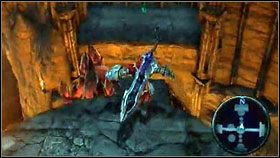 Po wejściu do pomieszczenia z wodospadem lawy blokującym przejście, zeskakujemy w lewo - Soldier Artifact (1) | Sekrety Darksiders - Darksiders - poradnik do gry