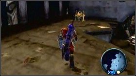 Możemy teraz wejść na przechylony filar [1] i zdobyć fragment pancerza [2] - Abyssal Armor Pieces (1) | Sekrety Darksiders - Darksiders - poradnik do gry