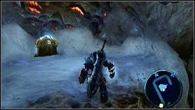 Po linie dojdziemy do ściany wspinaczkowej [1] , która zaprowadzi nas na kamienny podest [2] - Wrath Shards (2) | Sekrety Darksiders - Darksiders - poradnik do gry