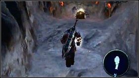 Obracamy kamerę do góry i używamy Abyssal Chain [1] , żeby dostać się do sekretnego tunelu - Wrath Shards (2) | Sekrety Darksiders - Darksiders - poradnik do gry
