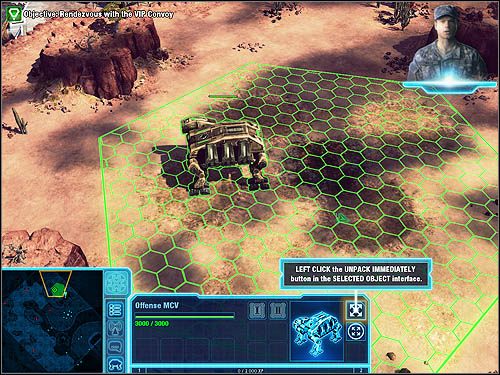 Strefy lądowania oznaczone są siatką, najczęściej zielonego koloru. - Beginning of the End | Prolog | Command & Conquer 4 Tyberyjski Zmierzch - Command & Conquer 4: Tyberyjski Zmierzch - poradnik do gry