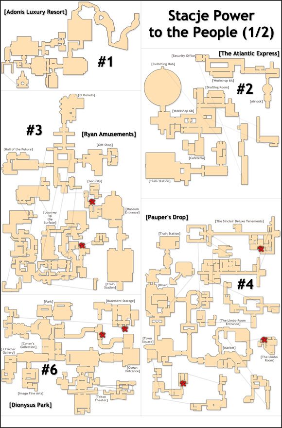1 - Mapy - Stacje Power to the People | Mapy do BioShock 2 - BioShock 2 - poradnik do gry