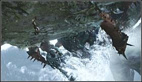 W chwili zadania wystarczających obrażeń, Gaja obróci się a Ty zawiśniesz w powietrzu - Gaja | Opis przejścia God of War III - God of War III - poradnik do gry