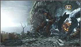 Gdy po raz kolejny zadasz wystarczającą ilość obrażeń, dojdzie do QTE - Góra Olimp (2) | Opis przejścia God of War III - God of War III - poradnik do gry