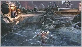 Po dopłynięciu do brzegu, resztkami sił wyjdź na brzeg i porozmawiaj z Ateną (która wręczy Ci nową-starą broń) - Rzeka Styks | Opis przejścia God of War III - God of War III - poradnik do gry