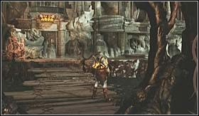 Przy wejściu do niej, natkniesz się na dwie skrzynie z dopalaczami - skorzystaj, jeśli potrzebujesz - Królestwo Hadesa (2) | Opis przejścia God of War III - God of War III - poradnik do gry