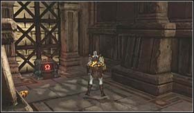 Po drugiej stronie zaatakuje Cię kilku nieumarłych w zbrojach - załatw ich i wejdź do budynku (po pierwszej prostej, na lewo [PS] znajdziesz skrzynię z doświadczeniem) - Miasto Olimpia (2) | Opis przejścia God of War III - God of War III - poradnik do gry