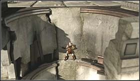 Następnie przeskocz na konstrukcję po prawej stronie i wejdź na górę - Miasto Olimpia (2) | Opis przejścia God of War III - God of War III - poradnik do gry