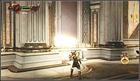 Dotrzesz w ten sposób do większej sali z puszką Pandory w centralnej części - Ogień Olimpijski | Opis przejścia God of War III - God of War III - poradnik do gry