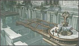 Wychodząc na zewnątrz znajdziesz się w ogrodach - Górne Ogrody | Opis przejścia God of War III - God of War III - poradnik do gry