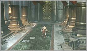 Aby móc kontynuować drogę, obróć trzeci mechanizm raz jeszcze i przeskocz na pobliski taras - Górne Ogrody | Opis przejścia God of War III - God of War III - poradnik do gry