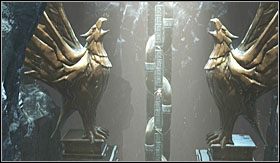 Po wylądowaniu na labiryncie i przeprowadzeniu rozmowy wskocz na łańcuch (korzystając z haków) i wejdź po nim na Olimp, kończąc ten etap - Sędziowie Świata Podziemi CD | Opis przejścia God of War III - God of War III - poradnik do gry