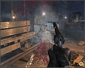 Po zakończonych walkach rozejrzyj się za wiszącą na ścianie szafką - w środku odnajdziesz trzy sztuki złotej amunicji oraz noktowizor #1 - Front Line* (2) | Opis przejścia Metro 2033 - Rozdział 4 - Metro 2033 - poradnik do gry