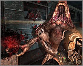 Musisz się tu bardzo pilnować, bo prędzej czy później do drezyny zaczną przyczepiać się kolejne bestie #1 #2 - Depot* | Opis przejścia Metro 2033 - Rozdział 4 - Metro 2033 - poradnik do gry