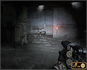 Musisz teraz kucnąć i przejść pod częściowo podniesioną bramą #1 - Cave (1) | Opis przejścia Metro 2033 - Rozdział 6 - Metro 2033 - poradnik do gry