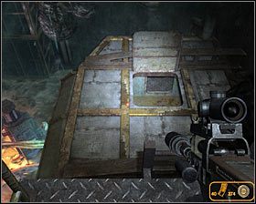 Możesz już wyjść z dźwigu i o ile go dobrze zaparkowałeś to będziesz mógł od razu wejść na jeden z górnych balkoników #1 - Biomass | Opis przejścia Metro 2033 - Rozdział 6 - Metro 2033 - poradnik do gry