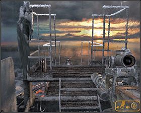 Zignoruj kolejną wizję i po znalezieniu się na nowym balkoniku skieruj się w stronę widocznych w oddali kolejnych schodów #1 , co pozwoli Ci przedostać się na sam szczyt wieży - Top (2) | Opis przejścia Metro 2033 - Rozdział 7 - Metro 2033 - poradnik do gry