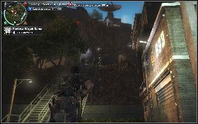 Następnie przejdź przez zniszczoną bramę [1] i rozpraw się z kolejnymi przeciwnikami - W mrok | Opis przejścia Just Cause 2 - Agencja - Just Cause 2 - poradnik do gry