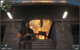 Przejedź wagonikiem na drugą stronę, gdzie czeka cię pojedynek z kilkoma wojownikami ninja [1] - W mrok | Opis przejścia Just Cause 2 - Agencja - Just Cause 2 - poradnik do gry