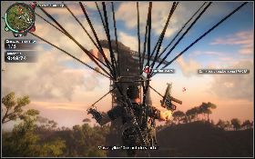 Podłóż dwa ładunki wybuchowe i zdetonuj je [1] z bezpiecznej odległości (tylko nie stój na rakiecie) - Kosmiczna rozróba | Opis przejścia Just Cause 2 - Ularowcy I - Just Cause 2 - poradnik do gry