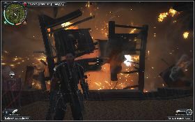 Kiedy tam dotrzesz podejdź do generatora [1] i rzuć w jego kierunku ładunek wybuchowy, co spowoduje eksplozję [2] - W potrzasku | Opis przejścia Just Cause 2 - Ularowcy II - Just Cause 2 - poradnik do gry