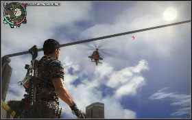 Następnie udaj się do drugiego budynku z panelem [1] , zastrzel broniących go żołnierzy i skorzystaj z panelu - Na antenie | Opis przejścia Just Cause 2 - Ularowcy III - Just Cause 2 - poradnik do gry