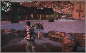 Następnie wbiegnij na miejsce obrony przeciwników [1] , gdzie znajdziesz kolejnego mini-guna [2] (będzie przydatny, jeśli wyrzuciłeś poprzedni) - Zajęcie twierdzy (Wyższa matematyka) | Opis przejścia Just Cause 2 - Żniwiarze I - Just Cause 2 - poradnik do gry