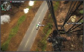 Wsiądź na motor, przebij się przez drewnianą blokadę i z maksymalną prędkością wjedź na wyskocznię [1] - Polityczna debata | Opis przejścia Just Cause 2 - Żniwiarze I - Just Cause 2 - poradnik do gry