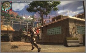 Następnie podejdź do panelu [1] i otwórz nim bramę - Zajęcie twierdzy (Druga poprawka) | Opis przejścia Just Cause 2 - Żniwiarze II - Just Cause 2 - poradnik do gry