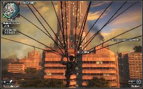 Następnie szybko rozbrój drugą bombę [1] i wyrusz ze spadochronem w stronę następnej budowli [2] - Czerwony czy niebieski? | Opis przejścia Just Cause 2 - Karaluchy I - Just Cause 2 - poradnik do gry