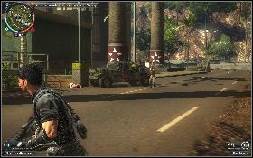 Idąc wzdłuż drogi dotrzesz do wieżyczki strażniczej [1] - Zajęcie twierdzy (Olej za krew) | Opis przejścia Just Cause 2 - Karaluchy II - Just Cause 2 - poradnik do gry