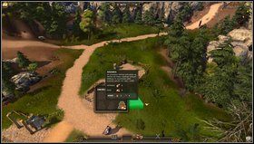 Na tym terenie musimy zbudować leśne chaty i w obejściach myśliwych - Misja II: Wojskowi mile widziani | Kampania The Settlers 7 Droga do Królestwa - The Settlers 7: Droga do Królestwa - poradnik do gry