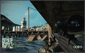 W punkcie B można skutecznie prowadzić ostrzał atakujących dzięki stacjonarnemu karabinowi maszynowemu - Valparaiso (2) | Mapy | Battlefield Bad Company 2 - Battlefield: Bad Company 2 - poradnik do gry