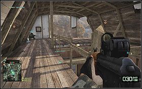 Stacjonarny karabin maszynowy na piętrze w pobliżu punktu B pozwala częściowo panować nad okolicą - Laguna Alta | Mapy | Battlefield Bad Company 2 - Battlefield: Bad Company 2 - poradnik do gry