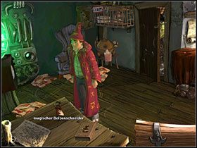 Zaskoczony niespodziewaną wizytą Simon musi znaleźć jakiś sposób, by wydostać się ze sklepu - Magiczne Królestwo (1) | Opis przejścia Simon the Sorcerer 5 - Simon the Sorcerer 5: Kto nawiąże kontakt? - poradnik do gry