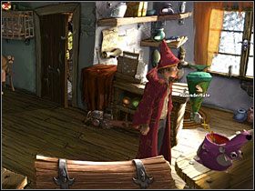 Następnie skieruj się do kasy (na prawo od drzwi) i podkradnij z niej monetę - Magiczne Królestwo (1) | Opis przejścia Simon the Sorcerer 5 - Simon the Sorcerer 5: Kto nawiąże kontakt? - poradnik do gry