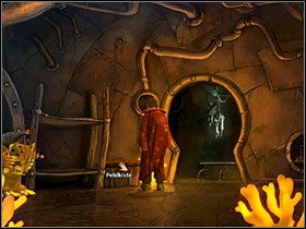 Zanim wejdziesz do tajnego laboratorium Q, zajrzyj do skrzynki po lewej - Miasto kretów | Opis przejścia Simon the Sorcerer 5 - Simon the Sorcerer 5: Kto nawiąże kontakt? - poradnik do gry