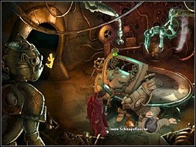 Wejdź do laboratorium i zakoś stojące przy wejściu puste wiadro - Miasto kretów | Opis przejścia Simon the Sorcerer 5 - Simon the Sorcerer 5: Kto nawiąże kontakt? - poradnik do gry